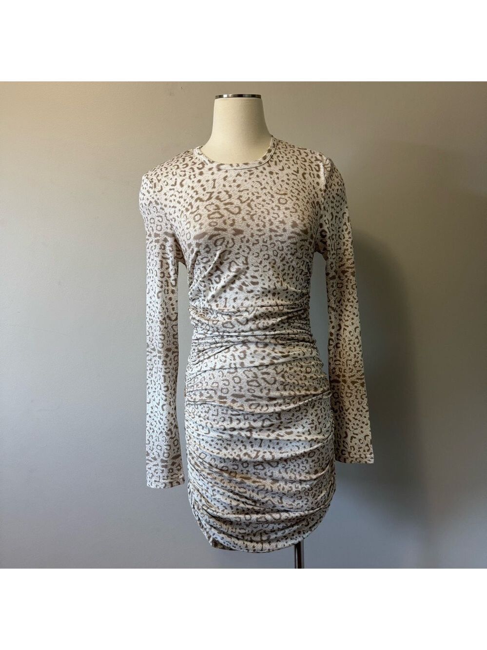 Runaway White Midi Long sleeve body con Dress Medium